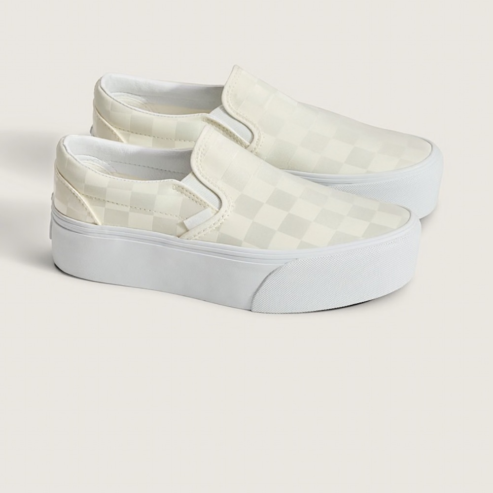 Vans Women's Cream Slip-On Sneakers